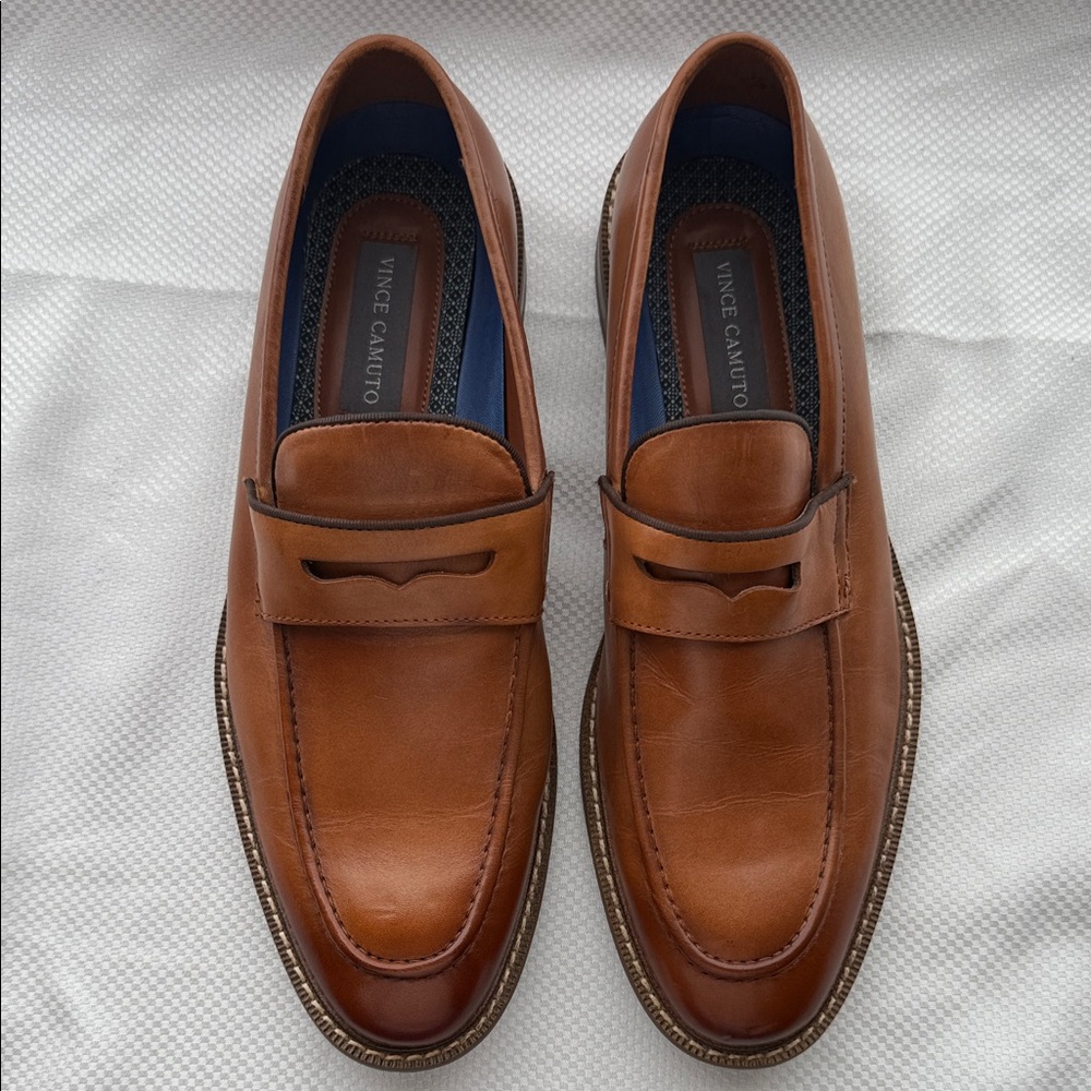Vince Camuto Men's Tan Leather Loafers - size 8